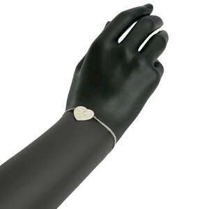 TIFFANY Authentic Silver Heart Charm Bracelet